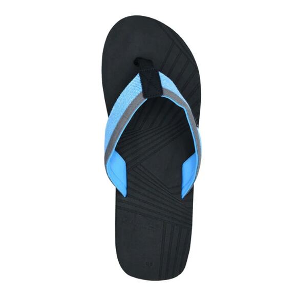 Qwave Men's Comfort Sandals, Black/Blue, Size 12/13 - Picture 2 of 4